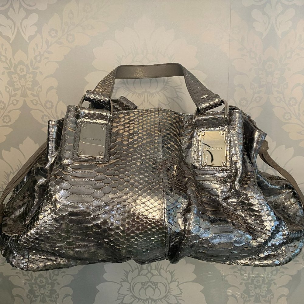 Michael Kors/Italy Metallic Python Silver Snake S… - image 2